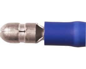 Elpress isoleret forlængerstik i blå PVC med en messing/kobber-terminal til 1,5-2,5mm² ledere.