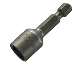 Ironside magnettop med sekskant, 10 mm og 45 mm, set skråt med magnettoppen og 1/4-tommers tilslutning synlige.