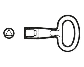 Schneider Electric 8mm 3-kant nøgle i stål med et rundt håndtag og en firkantet spids.