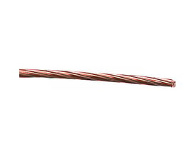Nærbillede af Nexans blanke kobberkabel, 185 mm², der viser de individuelle tråde og snoede struktur for en solid forbindelse.