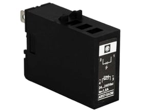 Schneider Electric solid state relæ 24VDC med type 2 input, mærket AB57-SA3M, til 24-240Vac og 1,5A.