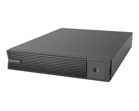 PowerWalker BP I72R-12x9Ah UPS batteripakke i sort design, vist med frontgitter og batterisymbol på en hvid baggrund.