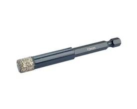 Ironside diamantflisebor på 10 mm til tørboring, med ru borekrone og sekskantet skaft.