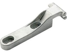 Cubic 200 hængsel med 120 graders åbningsvinkel, fremstillet i aluminium med skruehuller og inkluderet skive.