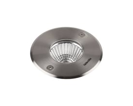 Hide-a-lite Spot UP multi 7 udendørs LED-spot med rund, sølvfarvet front, synlig reflektor og to skruer.