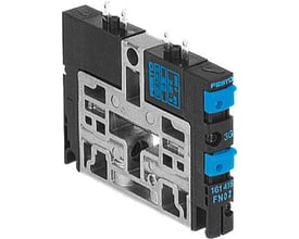 Festo magnetventil CPV10-M1H-5JS-M7 med blå betjeningsknapper og synlige mærkningsdetaljer på metalramme.