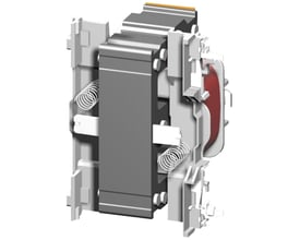 Sirius magnetspole til kontaktorer i str. S0, 7.5 kW, 220V AC, med skrueterminaler og synlige spoler på siden.