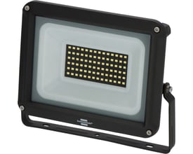 Fronten af Brennenstuhl 50W LED projektør med synlige lysdioder og mærkelogo, klar til installation.
