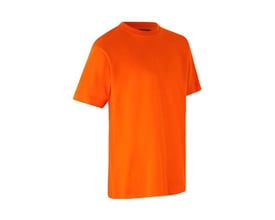 ID Identity T-shirt til børn i str. 12/14 år i klar orange farve, klassisk design med rund hals, vist på hvid baggrund.