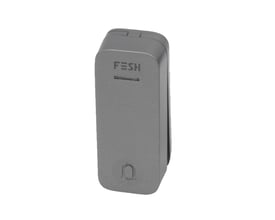 FESH Smart Home Dørtryk i koksgrå, ekstra vandtæt og batteriløst design med indgraveret klokkeikon og FESH logo.