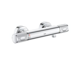 GROHE Grohtherm 1000 Performance termostatisk brusearmatur i blank krom med to riflede greb.