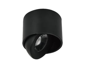Sort V-TAC 12 W LED-påbygningsspot med bevægeligt lampehoved, CCT og 3-i-1 kulør.