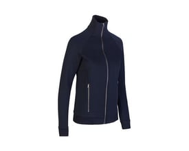 ID Identity navy cardigan til damer i kraftig kvalitet med lynlås og to sidelommer.