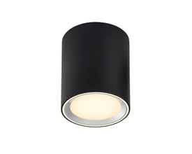 Nordlux Fallon Long påbygningsspot i sort metal med integreret 8,5W LED-lys og 3-trins Moodmaker funktion.