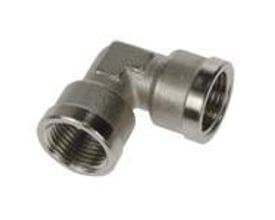 Parker Legris vinkelmuffe 0912, forniklet messing med 1/2" gevind, ROHS-kompatibel. Perfekt til rørinstallationer.