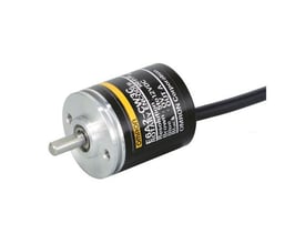 Omron E6A2-CW5C-100 inkrementel encoder med 100 ppr, 12-24 VDC og NPN åben opsamler, med 2 meter kabel.