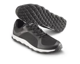Sika Footwear arbejdssko i sort med hvid mellemsål og sål med gittermønster i størrelse 48.