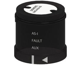 Siemens AS-Interface adapterelement i sort plast med mærkninger AS-I, FAULT og AUX.