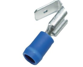 Elpress blå isoleret spademuffe med afgrening til 1,5-2,5mm² ledere og 6,3x0,8mm spadestik.