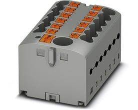 Phoenix Contact PTFIX 6/12X2,5 RD distributionsblok i grå plast med orange klemmer og 12 udgange.