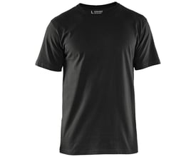 Klassisk sort Blåkläder Workwear T-shirt i størrelse M, fremstillet af 100% bomuld med rund hals og korte ærmer.