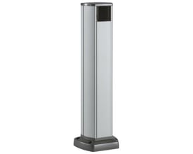 Schneider Electric OL45 stander i anodiseret aluminium, 430 mm høj, med en mørkegrå fod til gulvmontering.