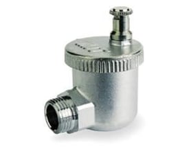 IMT luftudlader til VVS-systemer, med 1/2" nippel og 2,5 bar tryk. Fremstillet af forniklet messing med detaljer i rustfrit stål.