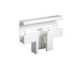 Schneider Electric T-stykke TSN161-3 ned i hvid RAL 9016 plast med dimensioner 72 mm højde og 161 mm bredde.