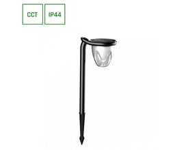 SpectrumLED Solara Brilo 1W sort LED lampe til spyd/vægmontering, med CCT og IP44 beskyttelse.