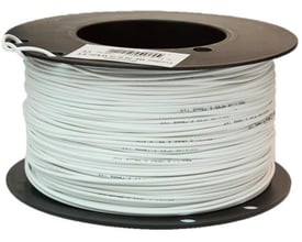 Texiline HF90 monteringsledning på spole, 1 mm² tværsnit i hvid farve, egnet til offshore og marine installationer.