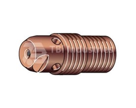 Abicor Binzel elektrodeholder til TIG-svejsning i kobberfarvet, med synlige gevind og lille hoved.