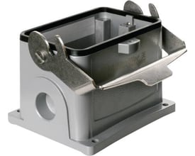 Weidmüller sokkelhus størrelse 12 med 2xM40 kabelindføring og 1 bøjle, fremstillet af aluminium.