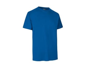 ID Identity T-shirt Pro i azurblå, størrelse M, vist frontalt på hvid baggrund.