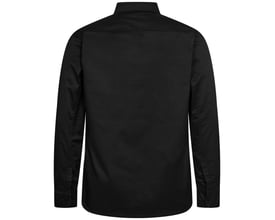 Sort Engel Extend arbejdsskjorte i størrelse 2XL med lange ærmer, krave og knaplukning, set bagfra.