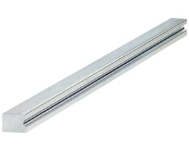 Sølvfarvet Siemens 8UC6-forlængeraksel med firkantet profil, 600 mm lang og 10 x 10 mm.