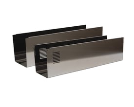 Thermex specialkanal Optica i rustfrit stål, 2x1000 mm lang, fremstillet til vægmontering og kompatibel med 661, 662 og 761 emhætteserier.