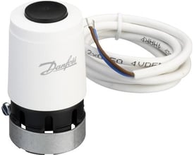 Danfoss Termoaktuator TWA-V, hvid med sort top, passer til Danfoss ventiler RAV og VMT, NO 24Vac/dc.