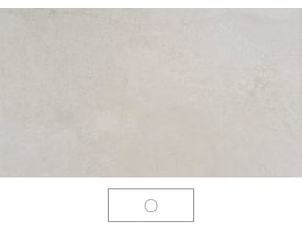 Beige Svedbergs Jura bordplade på 121 x 46 cm uden armaturhul, vist med en let nubret overflade og enkel skitse.