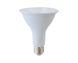 V-TAC Vt-230 LED pære med E27 fatning, 11W og hvid plastikskal, isoleret på baggrund.