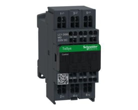 Schneider Electric TeSys D LC1D093MD kontaktor med 9A og 220V DC spole, vist med 3 hovedkontakter og A1/A2 terminaler.
