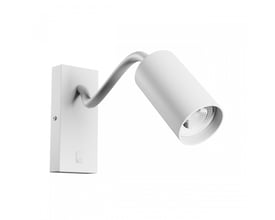 SpectrumLED Squalla Variosa Flexi Switch GU10 væglampe i hvid, med fleksibel arm og integreret afbryder.