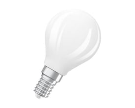 Mat hvid LED kronepære med E14 fatning, 250lm lysstyrke og 1,8W effekt.