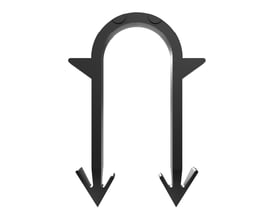 Sort svejset rørclips med bueformet åbning og spidse monteringsender, Ø20 x 57-60 mm, 300 stk.