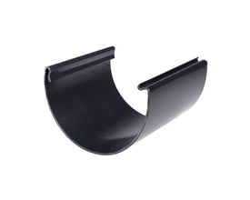 Plastmo samlestykke til sort tagrende med 102 mm bredde, fremstillet i robust plastmateriale.