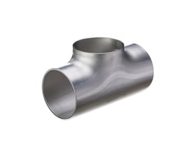 T-stykke i rustfrit stål 4301 med dimensioner 273x273x2,9/3,0 mm, fremstillet til svejsefittings.