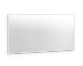 Det brede, rektangulære Svedbergs Hov-spejl med indbygget LED-belysning ses skråt forfra; målene er 160 × 80 cm.