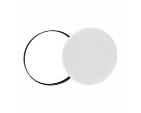 SpectrumLED 32 W LED-loftslampe, rund med hvid kant og separat sort ring, Ø38 cm og koldhvidt lys.