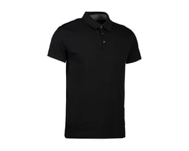 Sort Seven Seas The Polo S600-poloshirt i størrelse XL set forfra med kortærmer, krave og knaplukning.