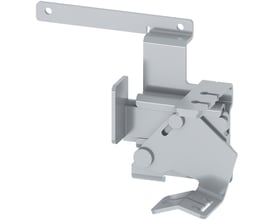 Siemens trækkabel interlock modul i metal, viser dets komplekse mekaniske dele og monteringsbeslag.