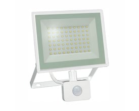 Hvid SpectrumLED Noctis Lux 3 LED-projektør på beslag med synlige dioder og bevægelsessensor.